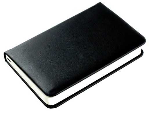 Pocket Notizbuch (gebunden) PREMIUM LEDER BOXCALF schwarz (glatt)