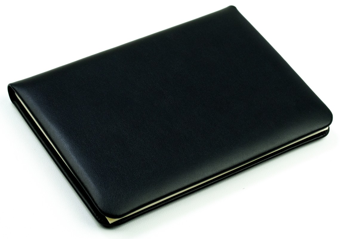 Adressbuch DIN A6+ (gebunden) | Echtleder | BOXCALF schwarz