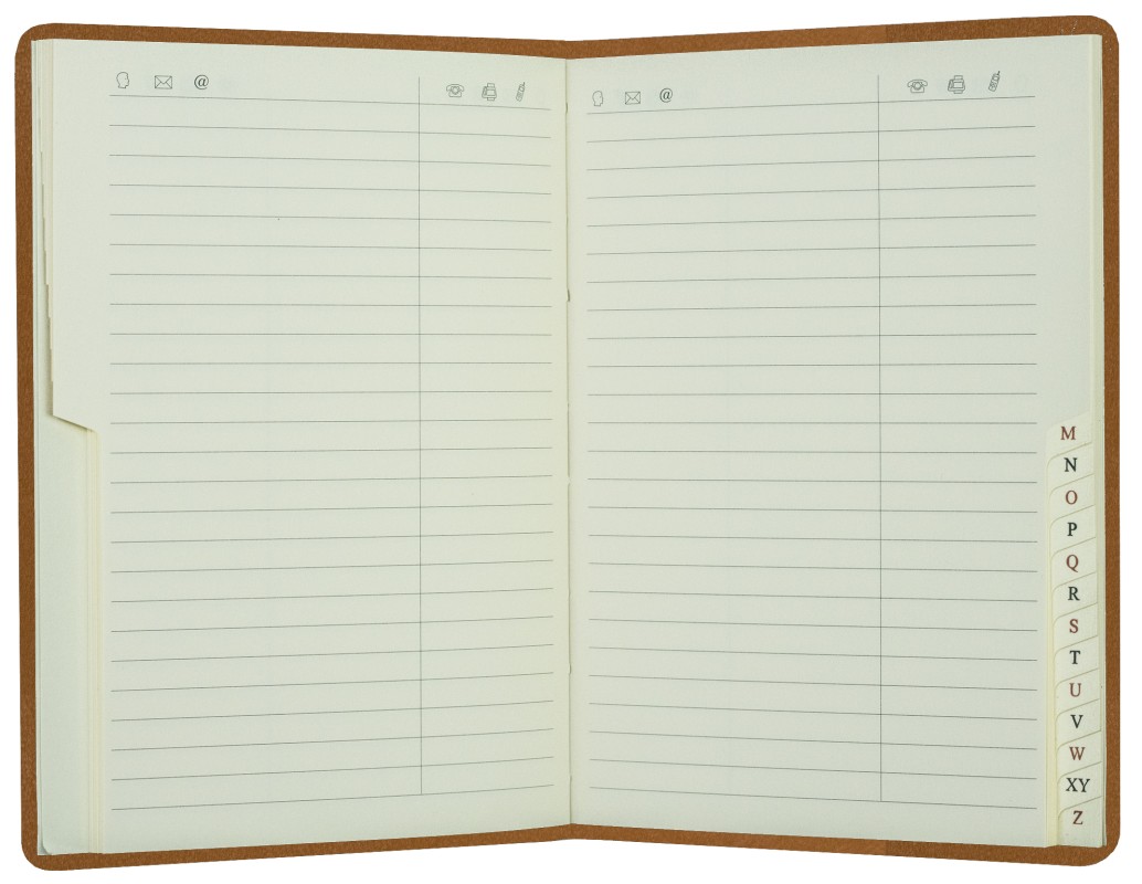 Adressbuch DIN A6+ (gebunden) | Echtleder | BOXCALF hellbraun