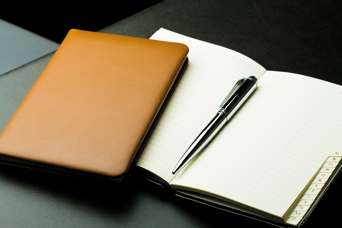 Adressbuch DIN A6+ (gebunden) | Echtleder | BOXCALF hellbraun