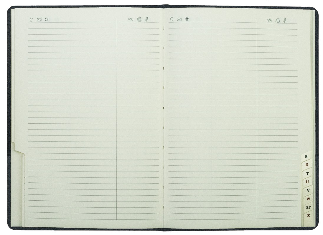 Adressbuch DIN A5 (gebunden) | Echtleder | BOXCALF schwarz