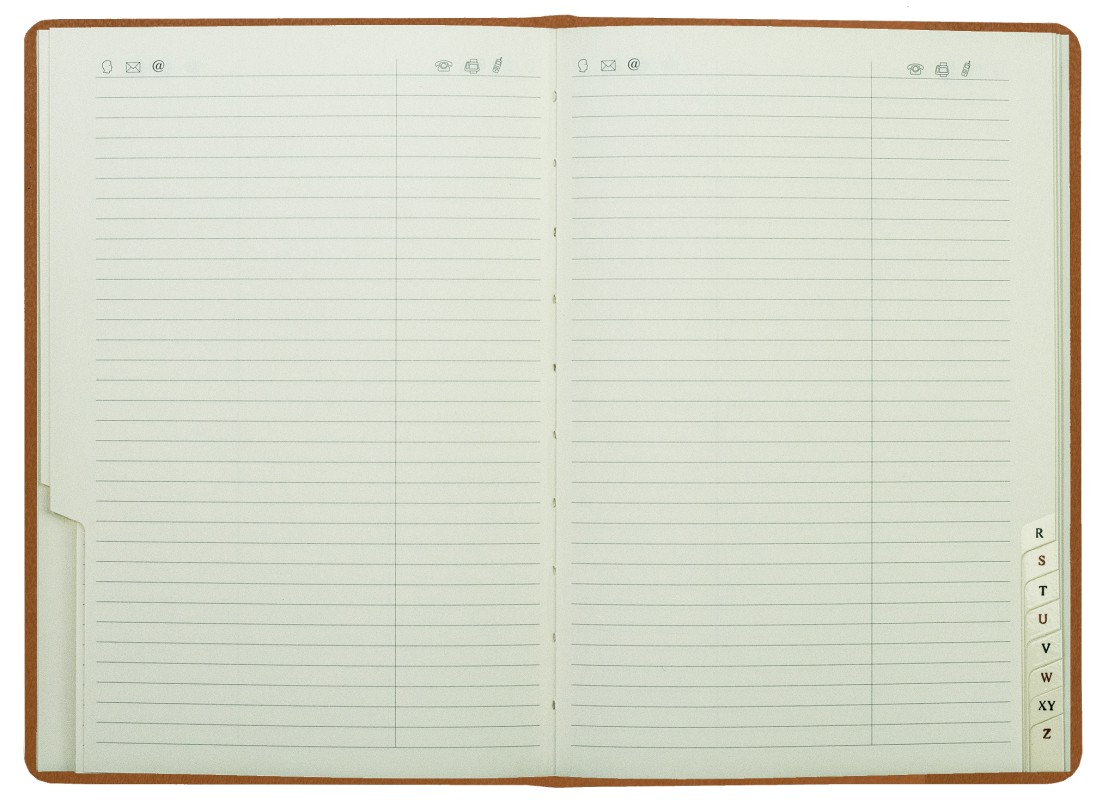 Adressbuch DIN A5 (gebunden) | Echtleder | BOXCALF hellbraun