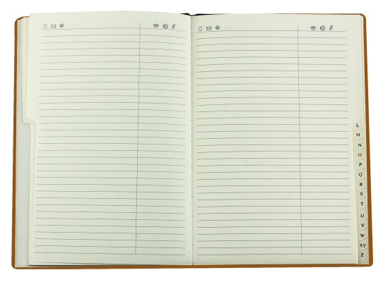 Adressbuch DIN A5 (gebunden) PREMIUM LEDER BOXCALF cuoiobraun (glatt)