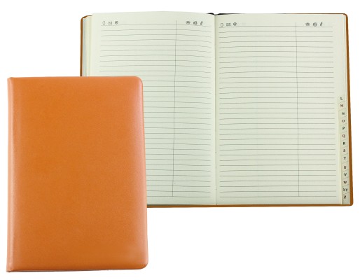 Adressbuch DIN A5 (gebunden) PREMIUM LEDER BOXCALF cuoiobraun (glatt)