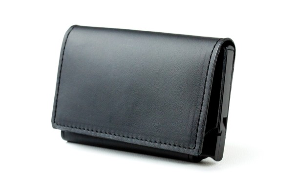 Slim Wallet Cardprotector mit RFID Schutz in PREMIUM LEDER BOXCALF schwarz