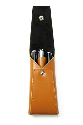 Schreibgeräteetui mit Druckknopfverschluß PREMIUM LEDER BOXCALF cuoiobraun (glatt)