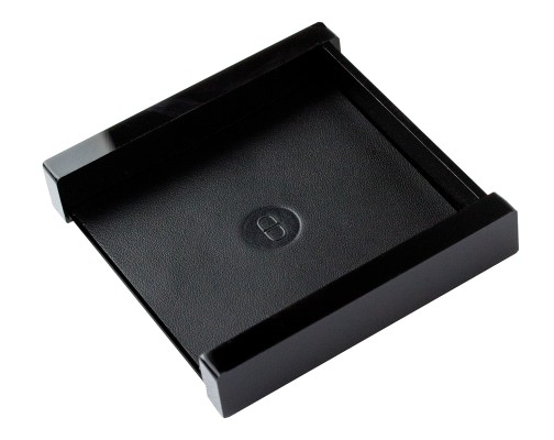 Haftnotiz Post It Spender - ACRYL schwarz Kombination mit PREMIUM LEDER BOXCALF schwarz (glatt)