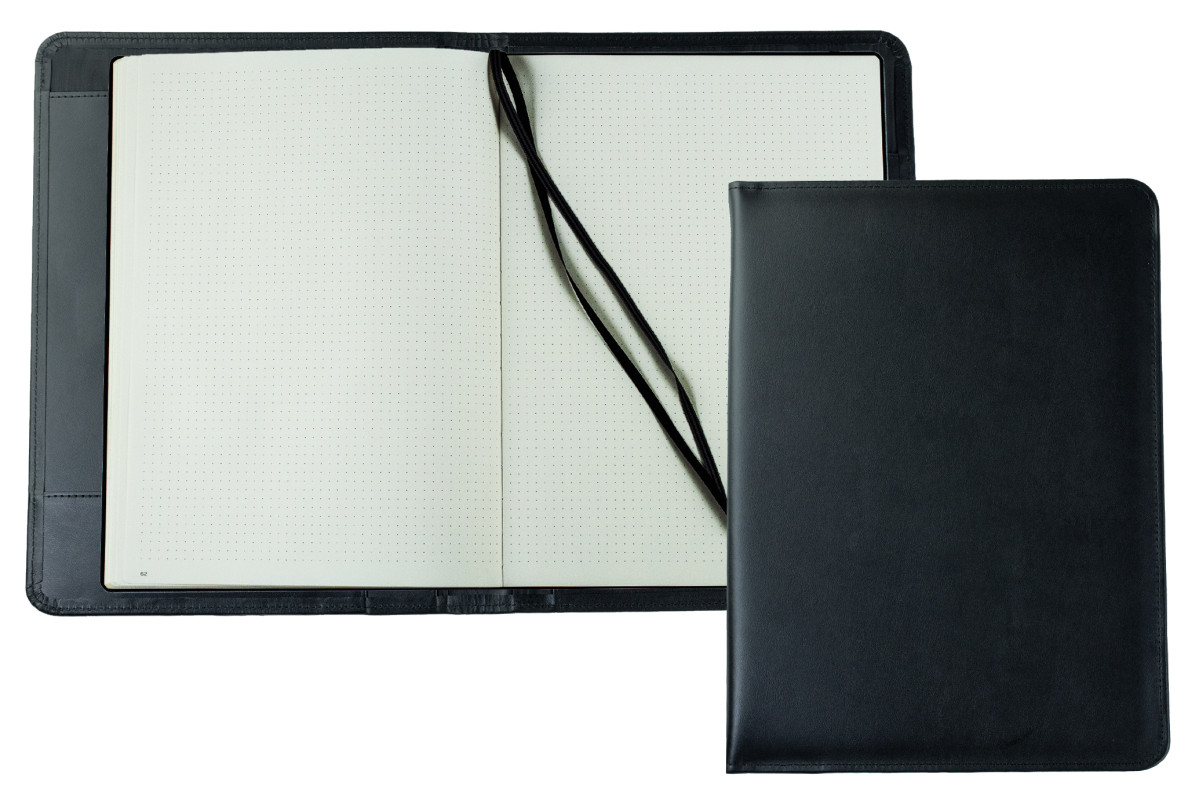 Notizbuch DIN A4+ | Echtleder | BOXCALF schwarz