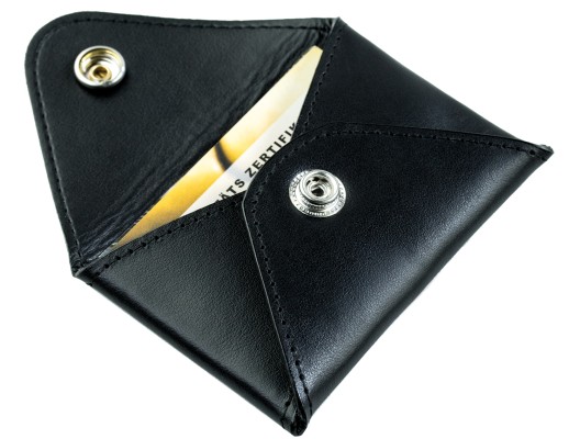 Night Out Wallet / Mini Börse / Kartenetui PREMIUM LEDER BOXCALF schwarz (glatt)
