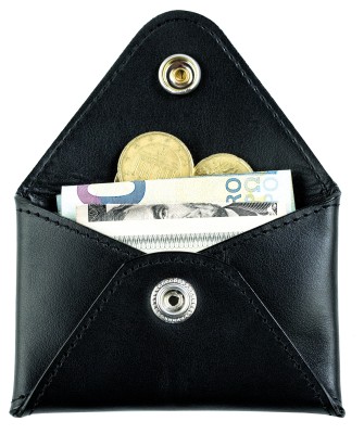 Night Out Wallet / Mini Börse / Kartenetui PREMIUM LEDER BOXCALF schwarz (glatt)