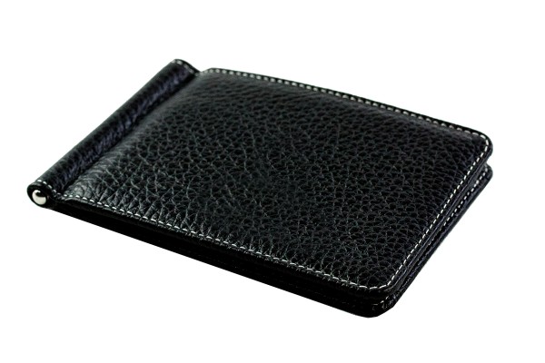 Dollar Clip Börse PREMIUM LEDER SOFT GRAIN schwarz (genarbt) - RFID Protected