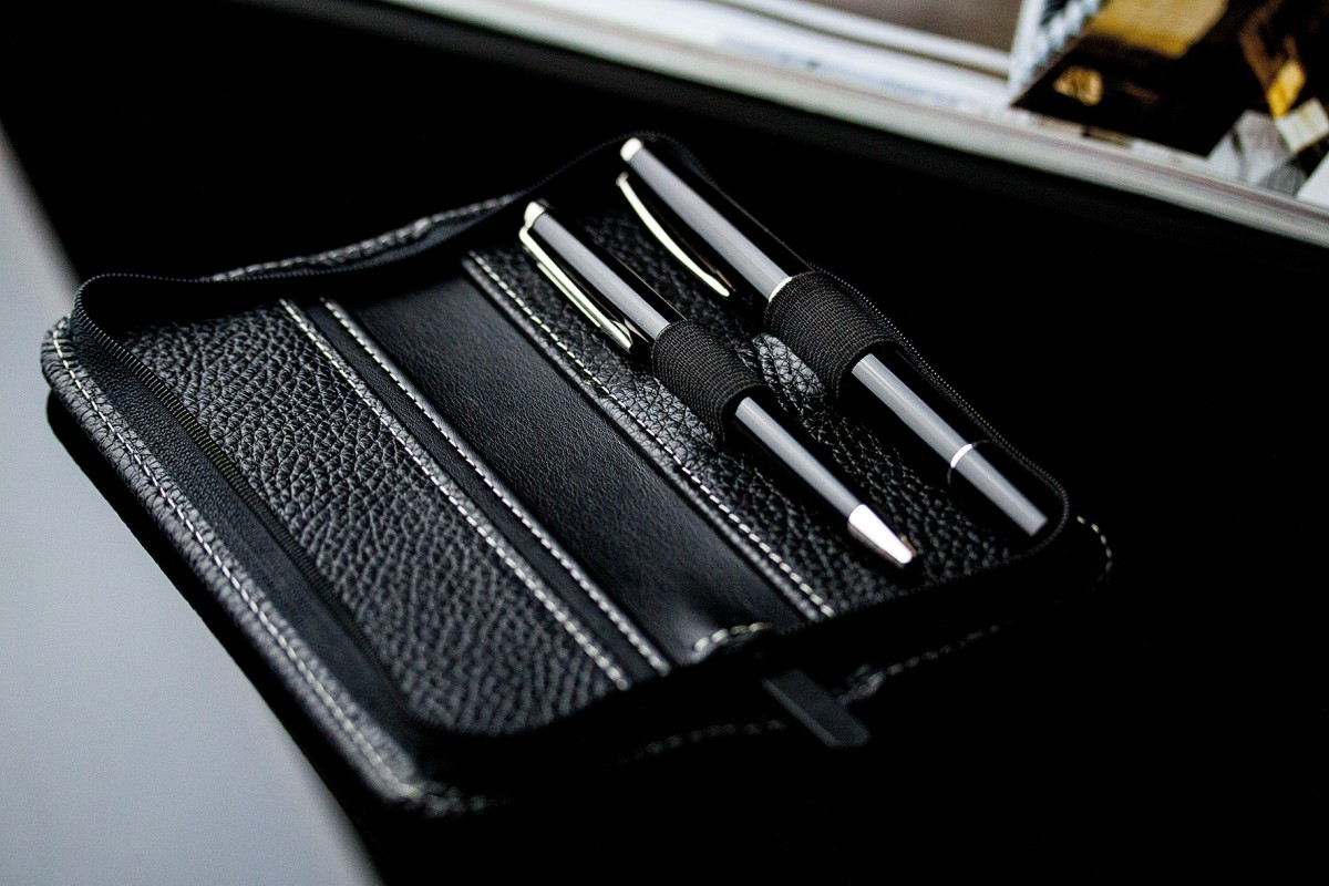RV-Schreibgeräteetui PREMIUM LEDER SOFT GRAIN schwarz (genarbt)