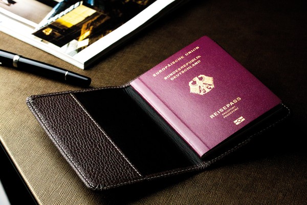 Reisepass / Impfausweis Etui PREMIUM LEDER SOFT GRAIN dunkelbraun (genarbt)