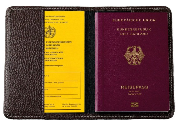 Reisepass / Impfausweis Etui PREMIUM LEDER SOFT GRAIN dunkelbraun (genarbt)