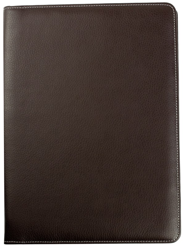 RV-Schreibmappe DIN A4 mit iPad Fach PREMIUM LEDER SOFT GRAIN dunkelbraun (genarbt)