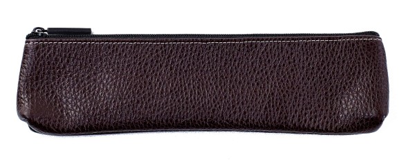 Schlamperetui small PREMIUM LEDER SOFT GRAIN dunkelbraun (genarbt)