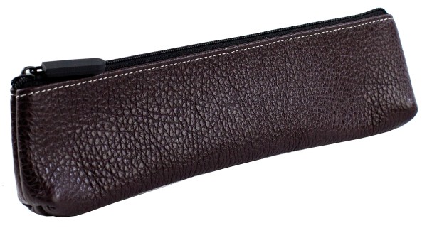 Schlamperetui small PREMIUM LEDER SOFT GRAIN dunkelbraun (genarbt)