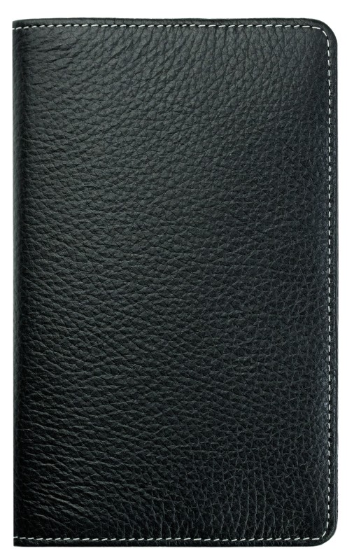 Pocket Kalenderbuch DIN A6 2027 PREMIUM LEDER SOFT GRAIN schwarz (genarbt)