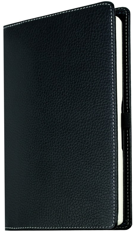 Notizbuch DIN A5 schmal | Echtleder | SOFTGRAIN schwarz