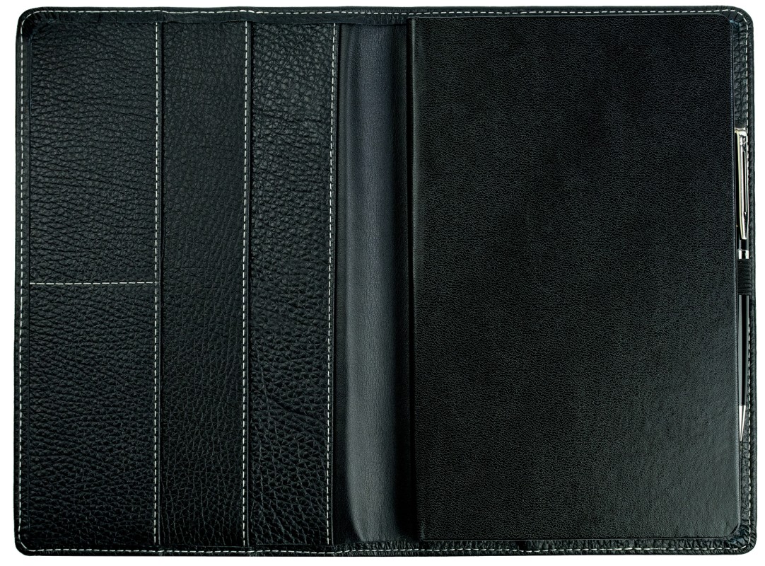 Notizbuch DIN A5 schmal | Echtleder | SOFTGRAIN schwarz