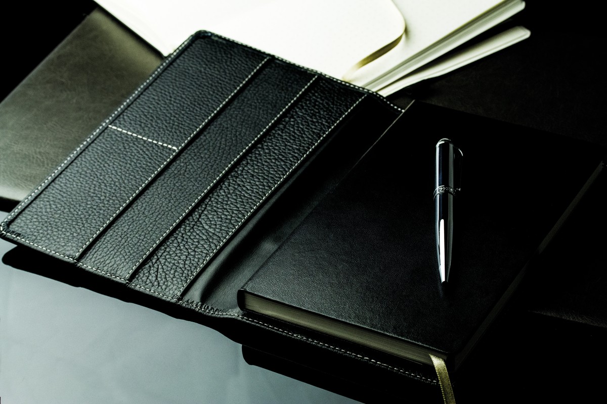 Notizbuch DIN A5 schmal | Echtleder | SOFTGRAIN schwarz