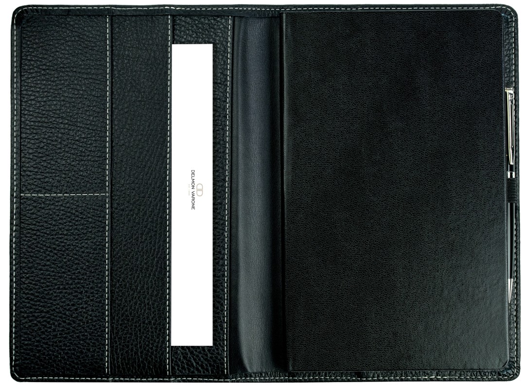 Notizbuch DIN A5 schmal | Echtleder | SOFTGRAIN schwarz
