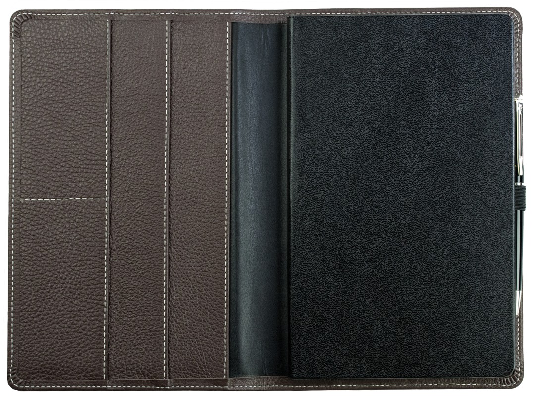 Notizbuch DIN A5 schmal | Echtleder | SOFTGRAIN dunkelbraun