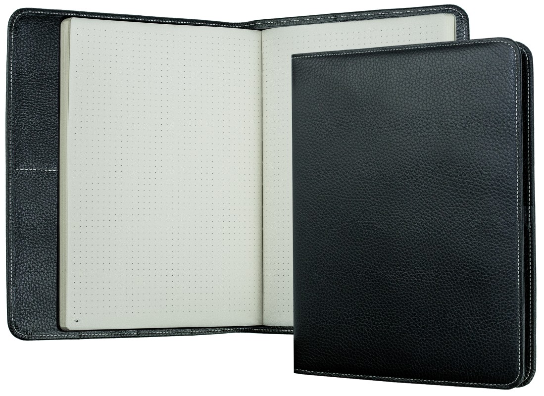 Notizbuch DIN B5+ | Echtleder | SOFTGRAIN schwarz
