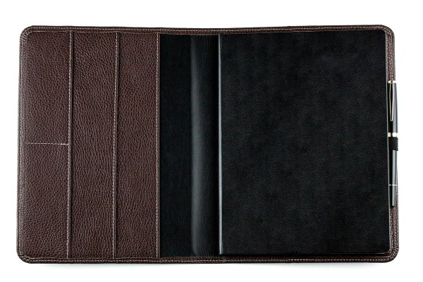 Notizbuch cirka DIN B5 PREMIUM LEDER SOFT GRAIN dunkelbraun (genarbt)