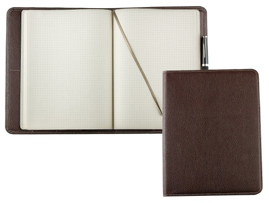 Notizbuch cirka DIN B5 PREMIUM LEDER SOFT GRAIN dunkelbraun (genarbt)