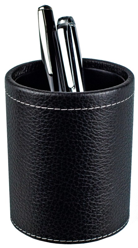 Stifteköcher PREMIUM LEDER SOFT GRAIN schwarz (genarbt)