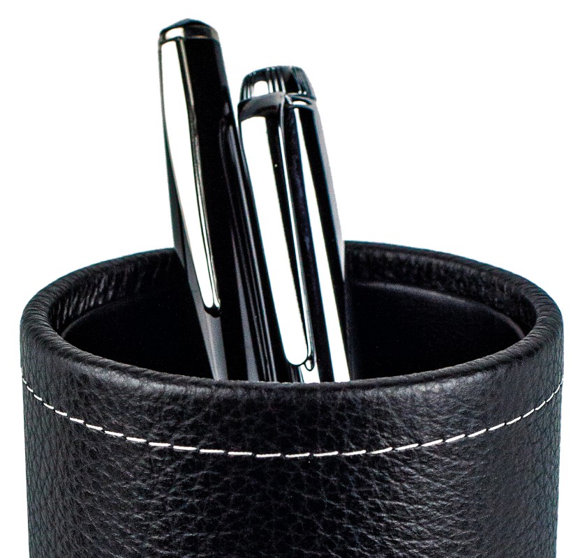 Stifteköcher PREMIUM LEDER SOFT GRAIN schwarz (genarbt)