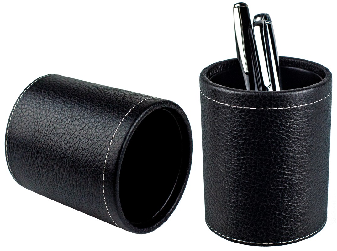 Stifteköcher PREMIUM LEDER SOFT GRAIN schwarz (genarbt)