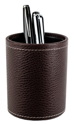 Stifteköcher PREMIUM LEDER SOFT GRAIN dunkelbraun (genarbt)