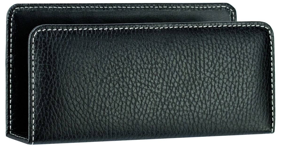 Briefständer PREMIUM LEDER SOFT GRAIN schwarz (genarbt)