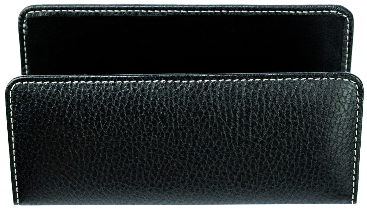 Briefständer PREMIUM LEDER SOFT GRAIN schwarz (genarbt)