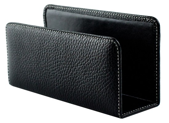 Briefständer PREMIUM LEDER SOFT GRAIN schwarz (genarbt)