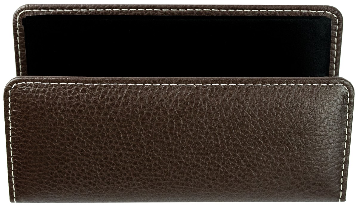 Briefständer PREMIUM LEDER SOFT GRAIN dunkelbraun (genarbt)