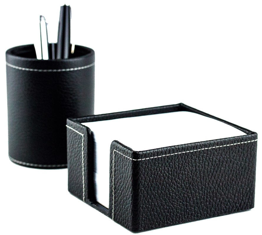 Zettelkasten PREMIUM LEDER SOFT GRAIN schwarz (genarbt)