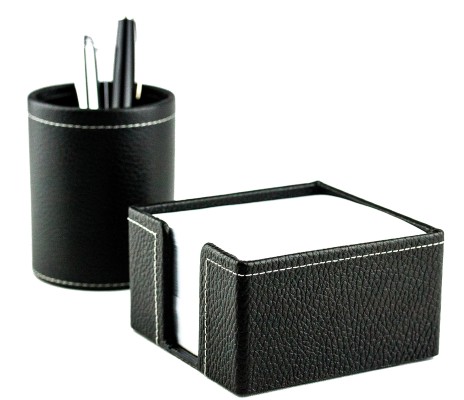 Zettelkasten PREMIUM LEDER SOFT GRAIN schwarz (genarbt)