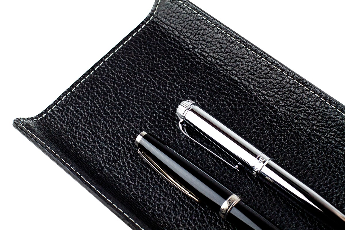 Federschale PREMIUM LEDER SOFT GRAIN schwarz (genarbt)