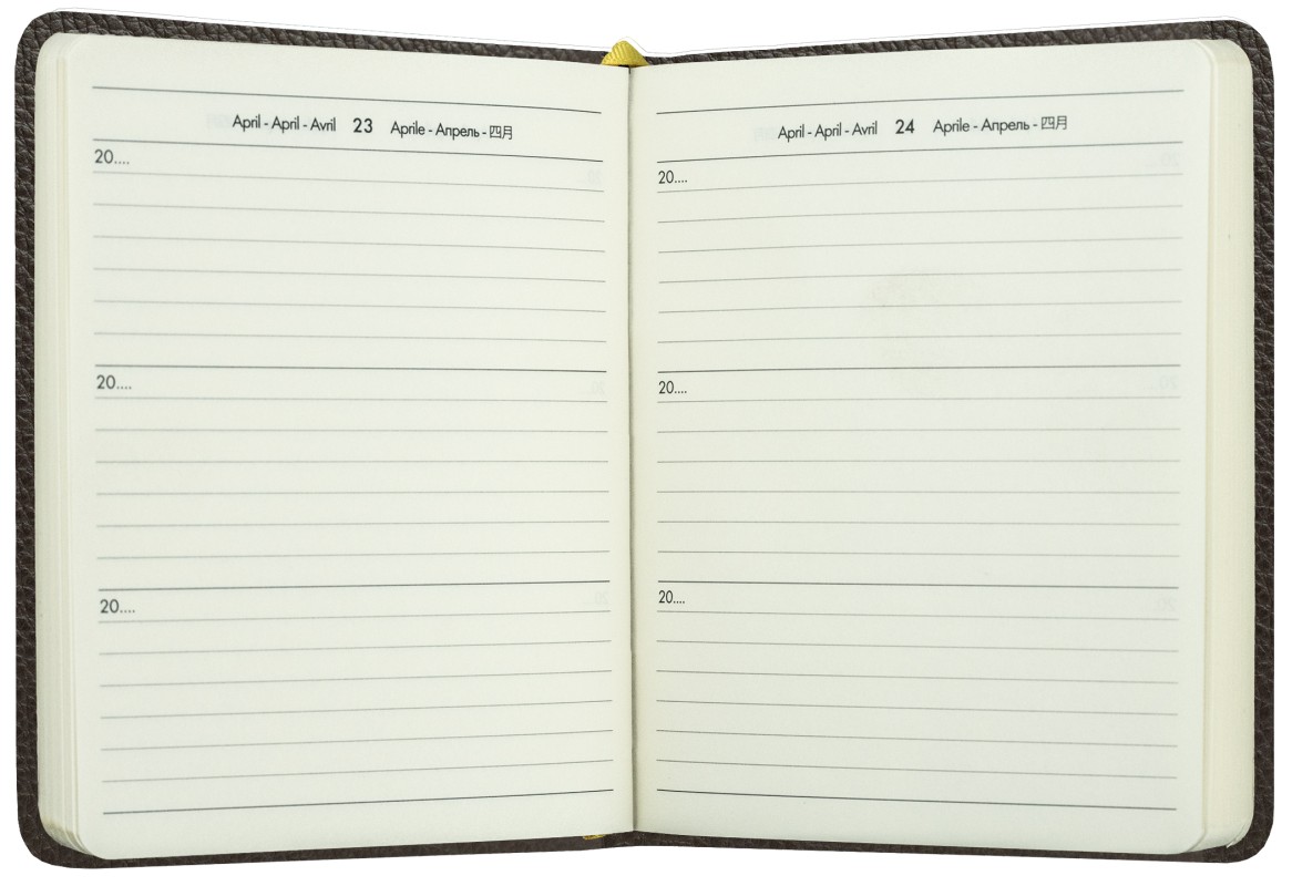 3 Jahreskalender (vergleichend) PREMIUM LEDER SOFT GRAIN dunkelbraun (genarbt)