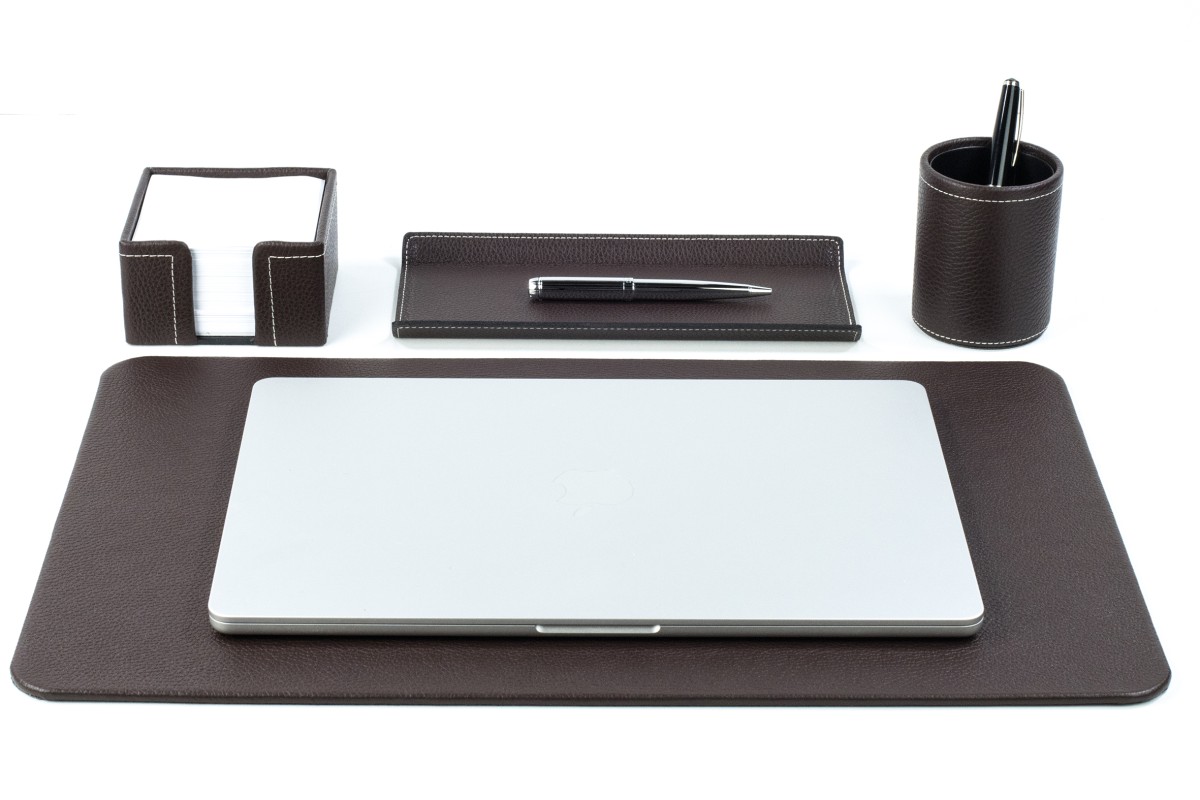 Schreibunterlage "Sekretär" 33 x 50 cm PREMIUM LEDER SOFT GRAIN dunkelbraun (genarbt)