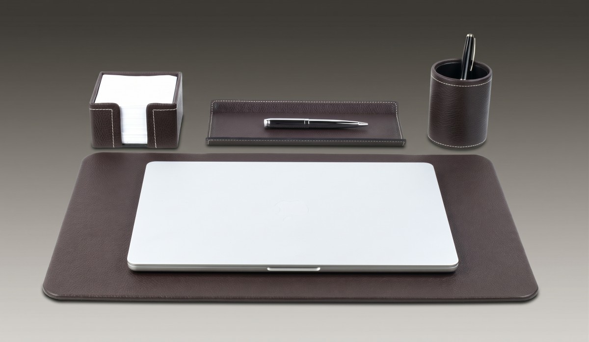 Schreibunterlage "Sekretär" 33 x 50 cm PREMIUM LEDER SOFT GRAIN dunkelbraun (genarbt)