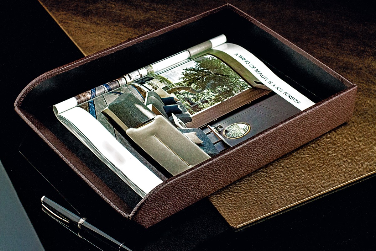 Briefablagekasten PREMIUM LEDER SOFT GRAIN dunkelbraun (genarbt)