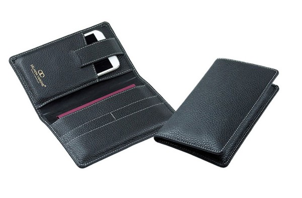 Reisebrieftasche PREMIUM LEDER SOFT GRAIN schwarz (genarbt)
