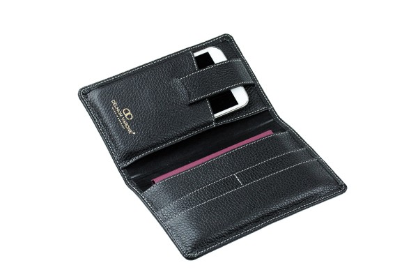 Reisebrieftasche PREMIUM LEDER SOFT GRAIN schwarz (genarbt)