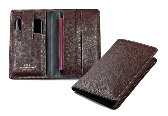 Reisebrieftasche PREMIUM LEDER SOFT GRAIN dunkelbraun (genarbt)