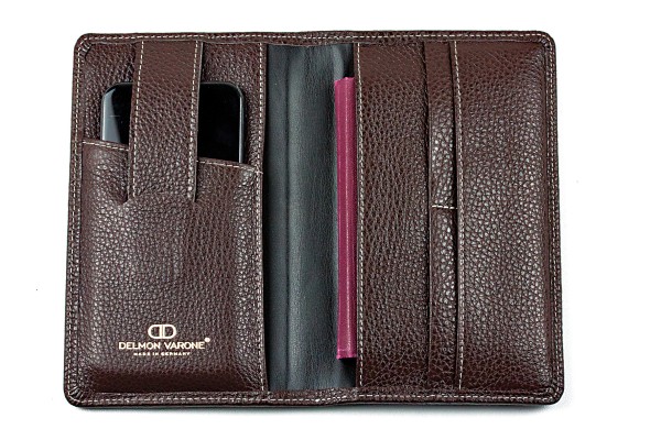 Reisebrieftasche PREMIUM LEDER SOFT GRAIN dunkelbraun (genarbt)