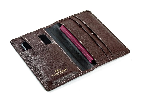 Reisebrieftasche PREMIUM LEDER SOFT GRAIN dunkelbraun (genarbt)
